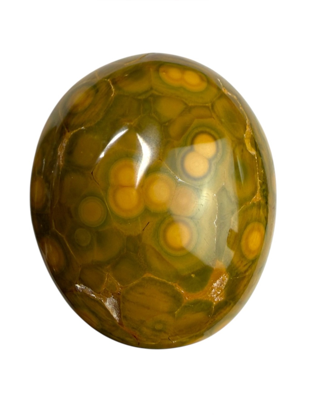 2” Kabamby Ocean Jasper Round-ish Palmstone